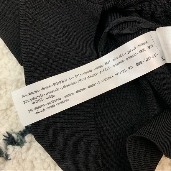 Zara Black Drawstring Front Short Sleeve Sweater Tee - Picture 10 of 11